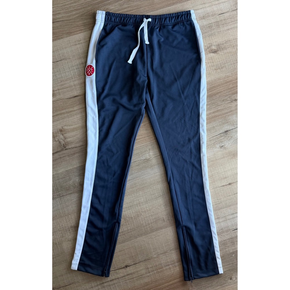 Live Fit LVFT Slim Trackies Navy White Stripe Track Pants SF5405 XL Mens